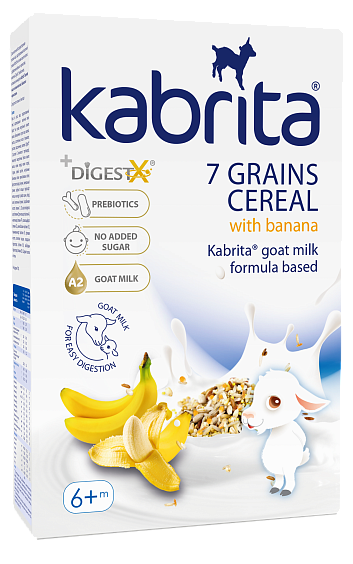 Kabrita® 7 grūdų ožkų pieno pagrindo košė su bananais
