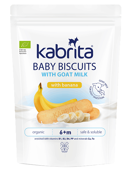 Kabrita® sausainiai kūdikiams su bananais ir ožkų pienu